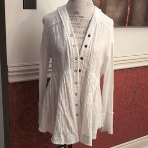 We The Free Off White  Button-Down Shirt Jacket P2P 20.5 Length 30